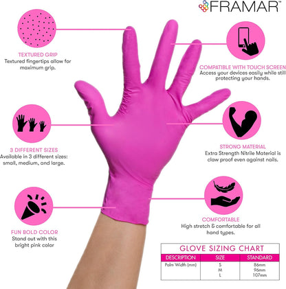 Pink Paws Medium Nitrile Gloves (100)