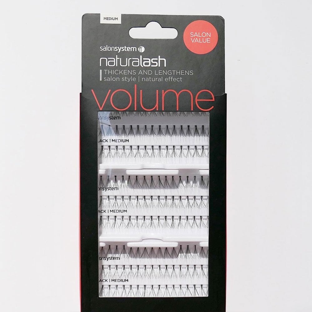 Salon System Naturalash Volume Individual Lashes Black x 3 - MEDIUM